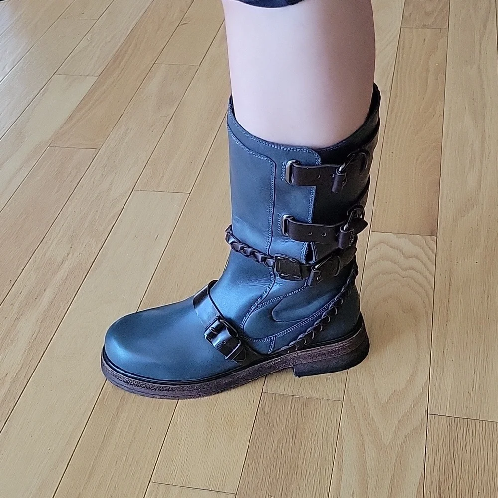 Free People Billie Buckle Moto Boot